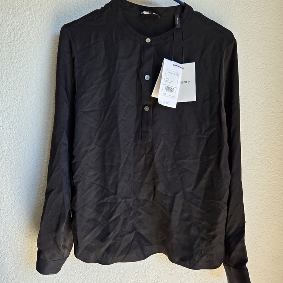 Theory Black Henley Shirt - Picture 2 of 8